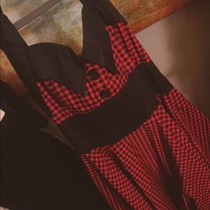 Rockabilly Gingham Swing Halter Dress